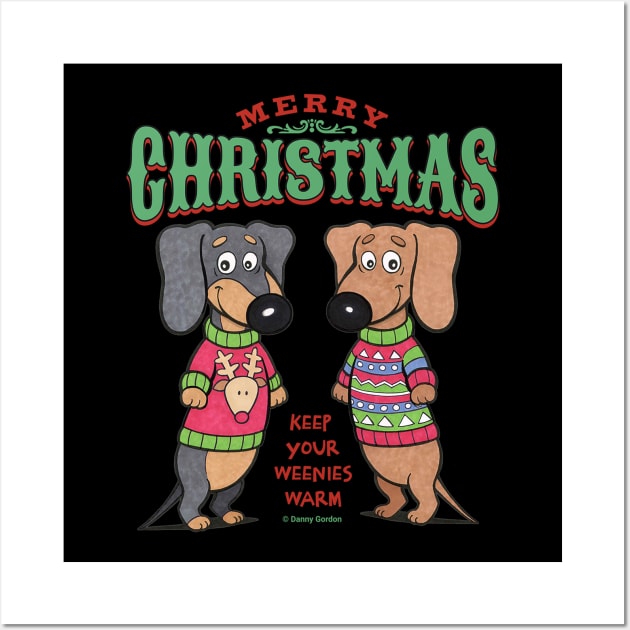 Cute Funny Merry Christmas Ugly Sweaters Wall Art by Danny Gordon Art